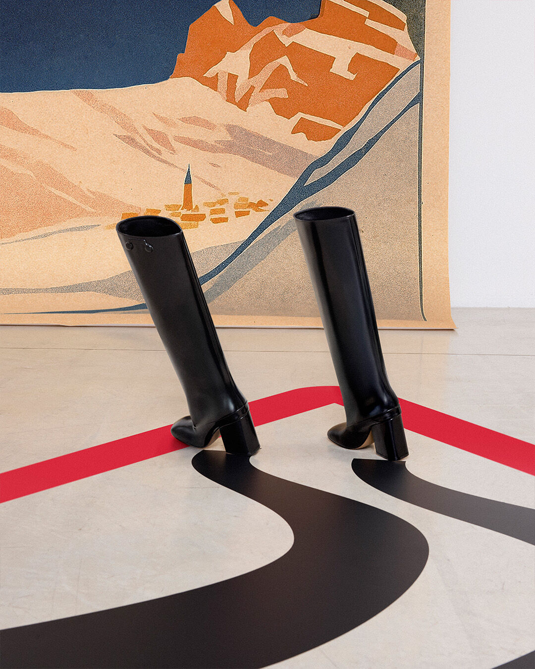 Marni レザートリミング ギンガムチェック レインコート Marni レザートリミング ギンガムチェック レインコート