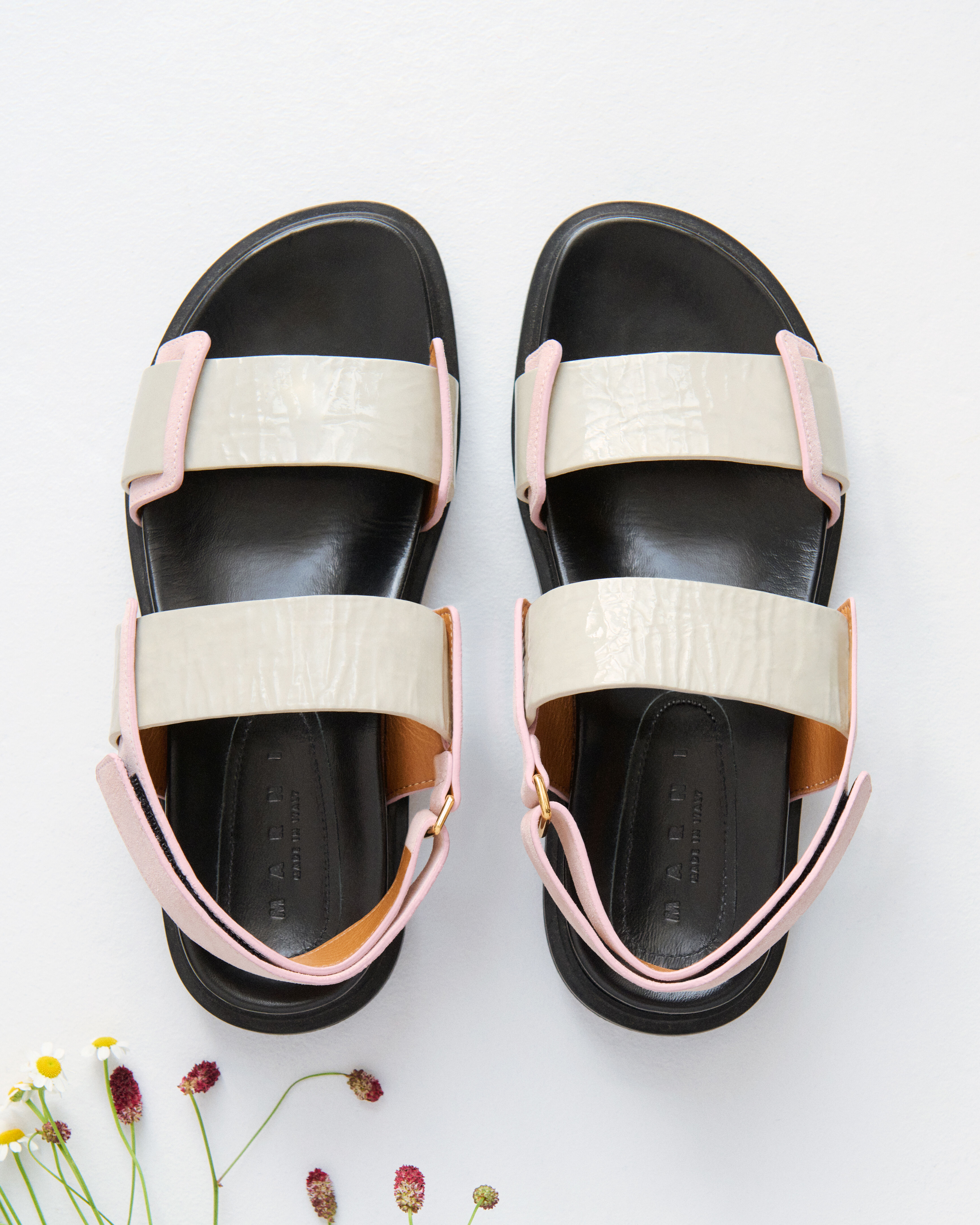 MARNI ミュール フスベッドレザーサンダル レディース フスベットサンダル、ファースライド | Marni