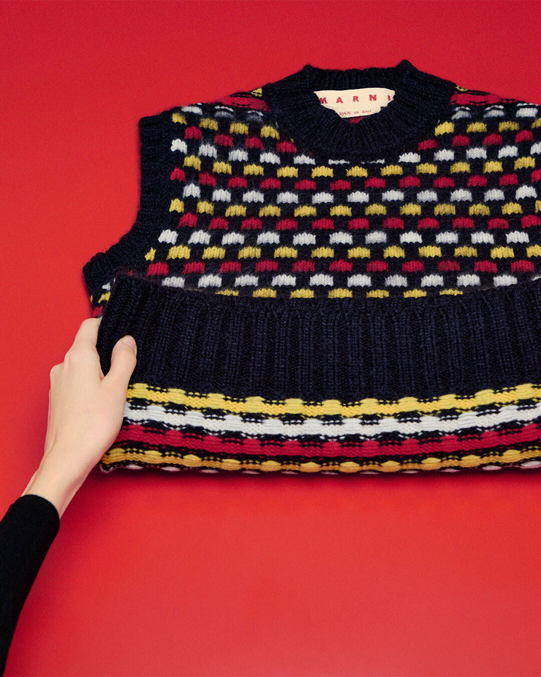 ブラック ツイスト クルーネック セーター | Marni