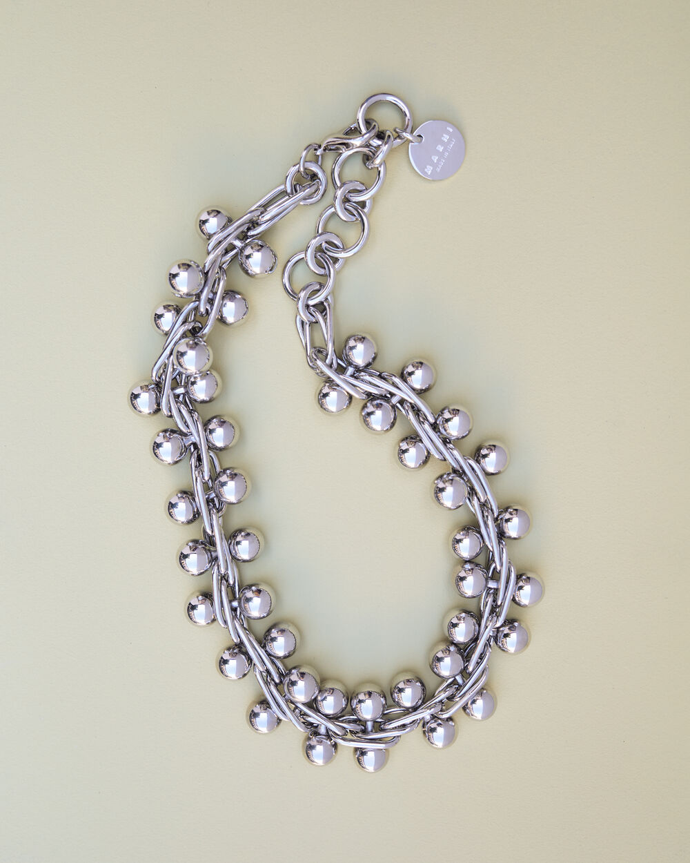 Silver-tone Marni necklace with pearl-like beads
