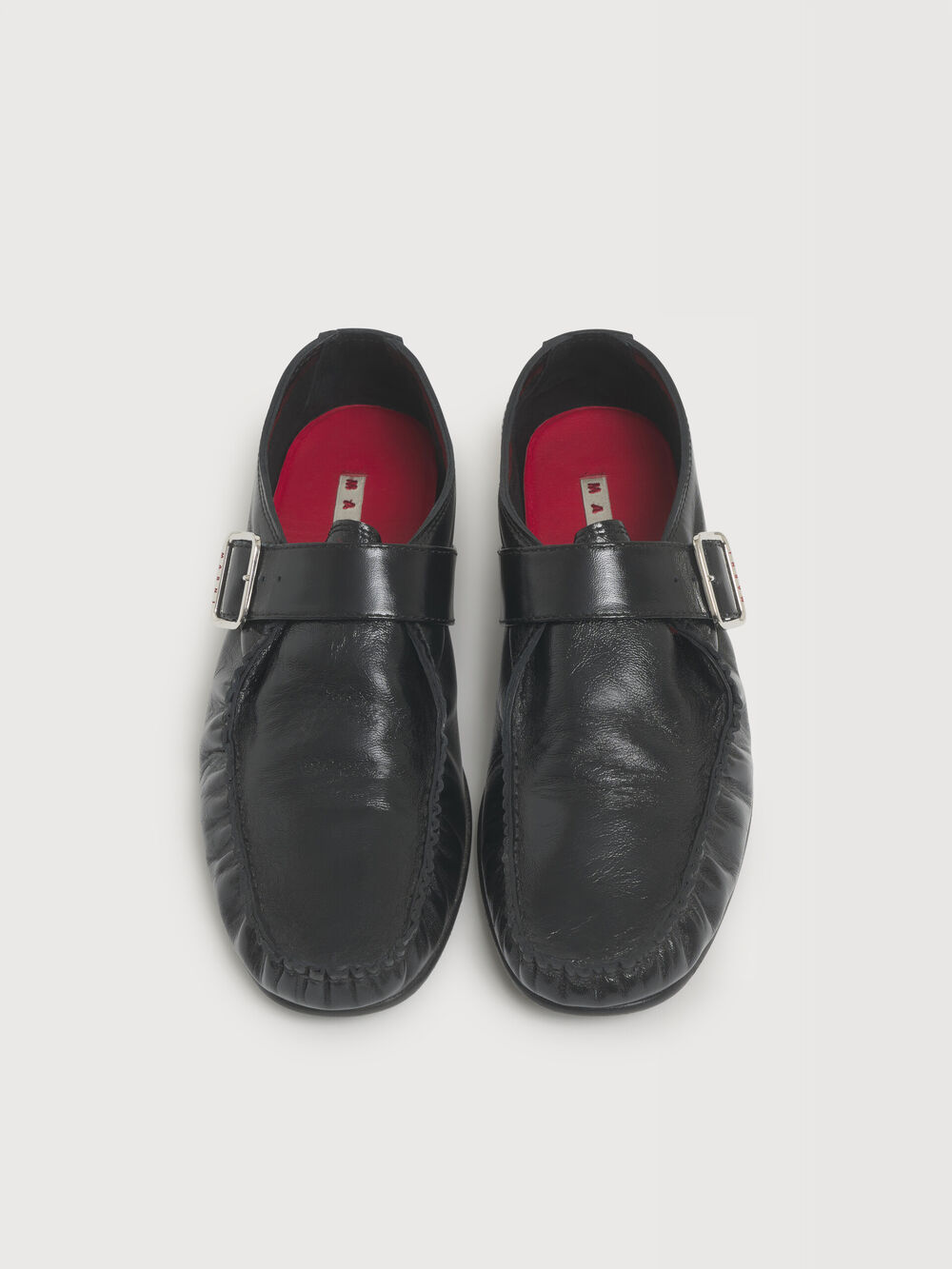 Black leather loafer