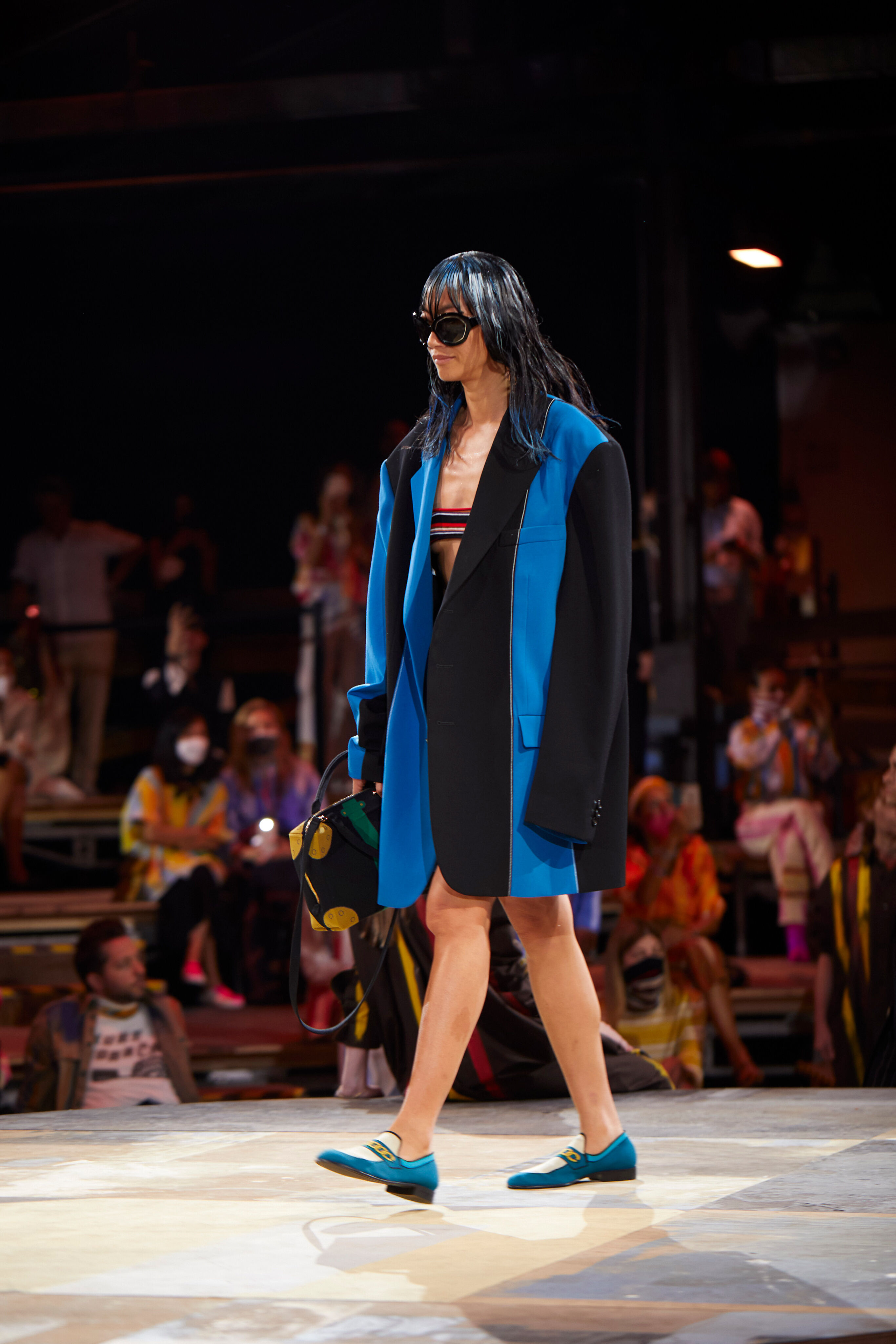 2022 SS MARNI リアルレザー ステッチワーク ウッドサンダル 茶色 