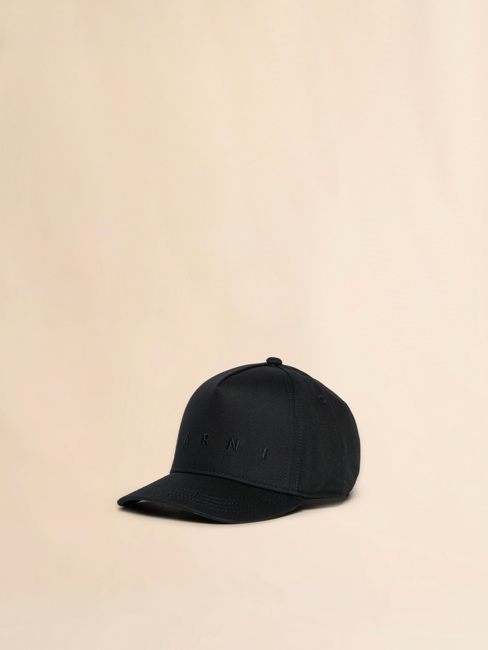 Black cotton baseball cap with embroidered logo | Marni