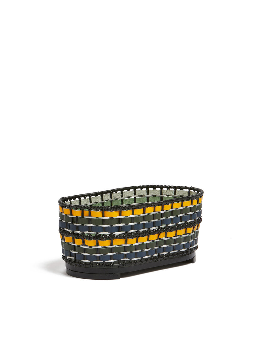 Blue green and yellow Marni Market oval storage basket | Marni