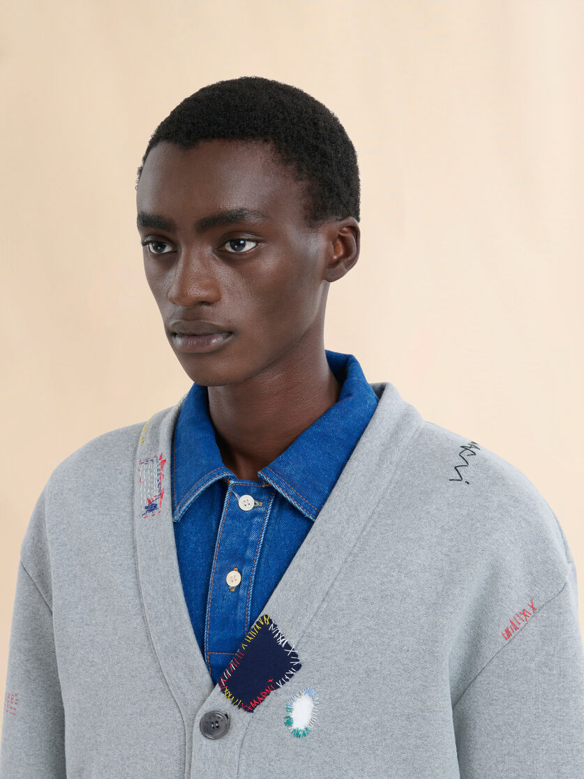 Cotton blend sweatshirt style cardigan - Sweaters - Image 4