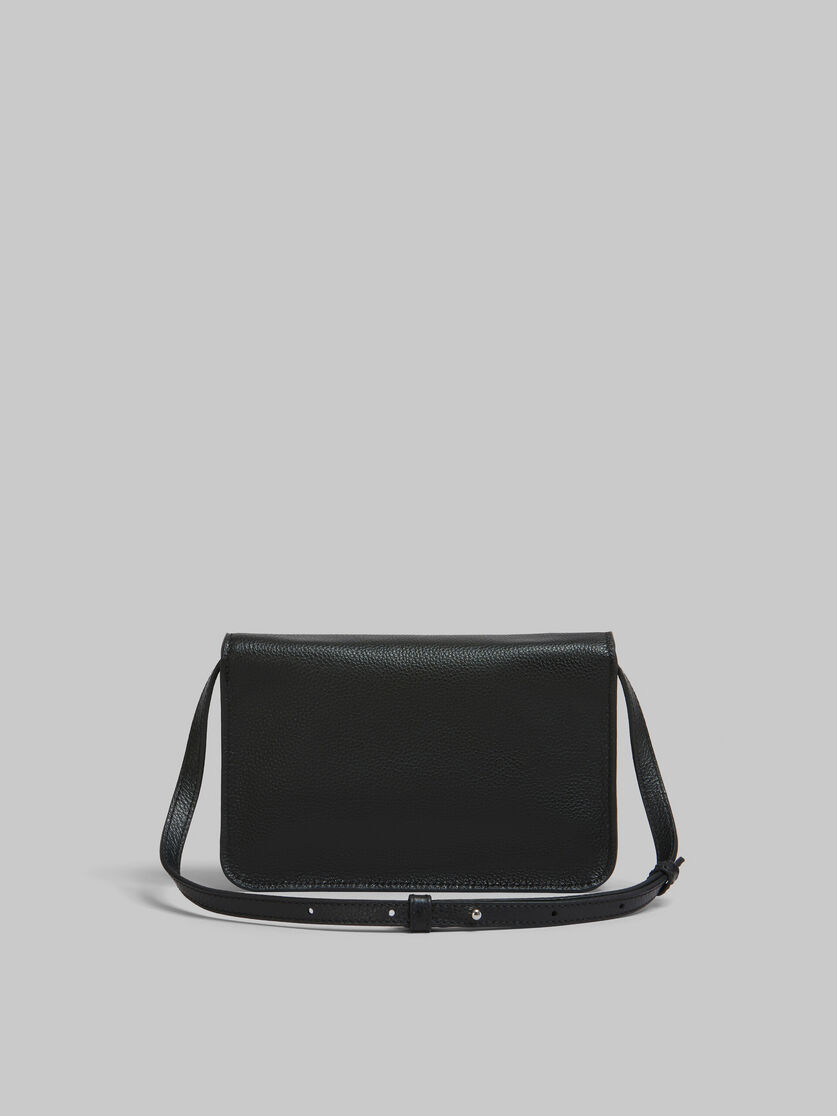 Sac porté épaule en cuir noir avec effet raccommodé Marni - Pochettes - Image 3