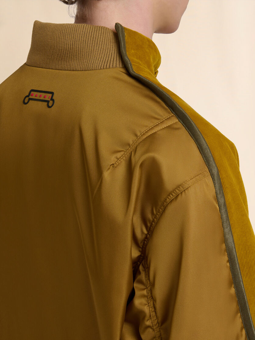 Mustard corduroy bomber with nylon back - Jackets - Image 5