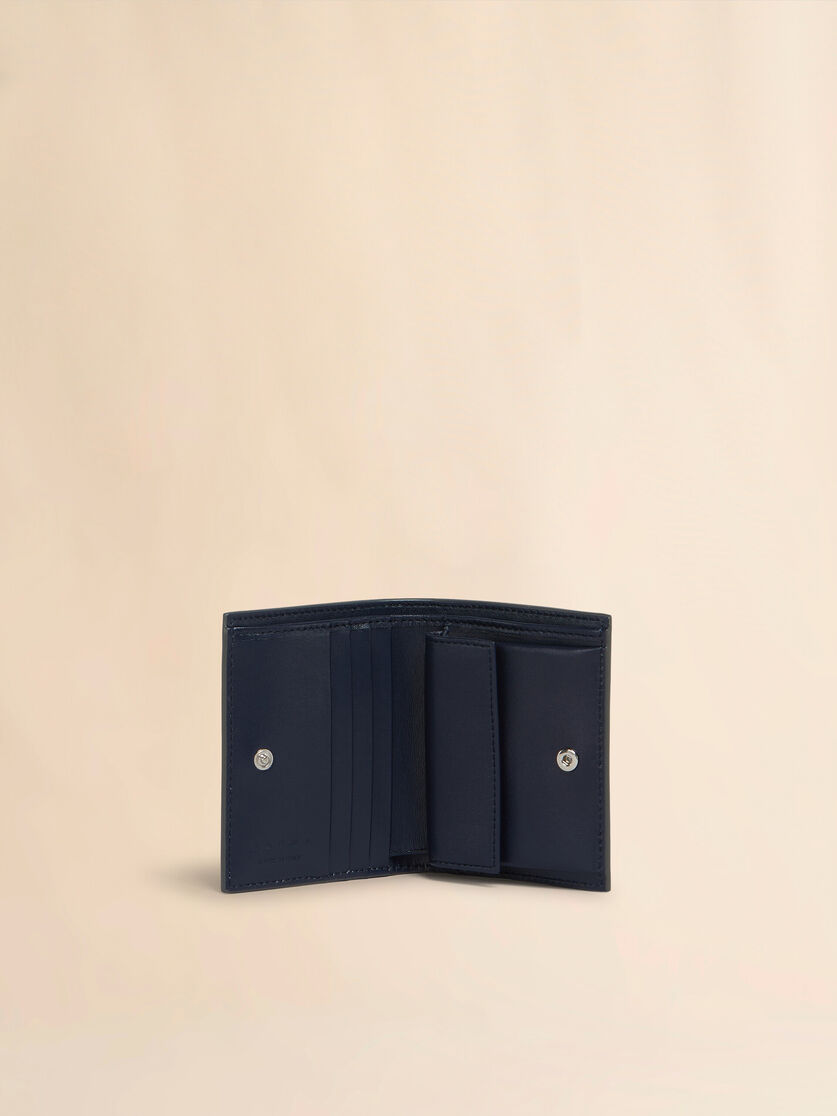Brown leather bifold wallet with Marni Mending embroidery - Wallets - Image 2