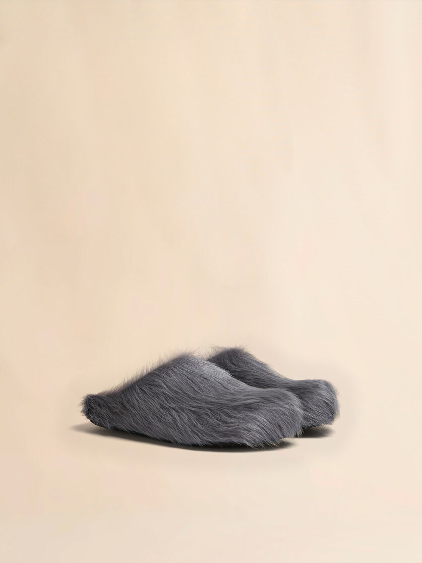Blue long-hair calfskin Fussbett sabot - Clogs - Image 2