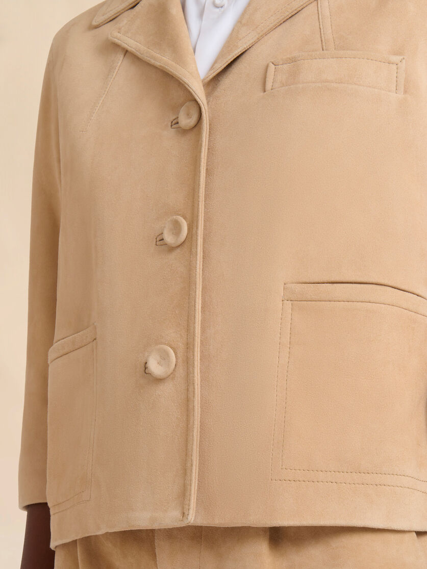 Camel suede boxy jacket - Jackets - Image 5