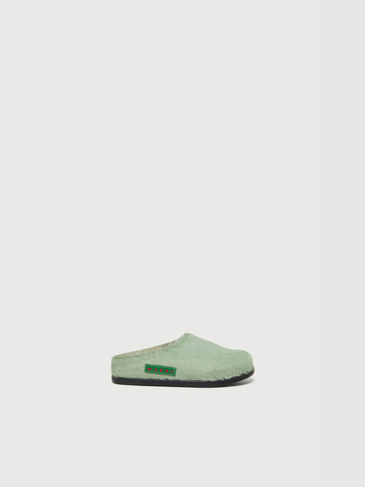 Green pony hair Fussbett sabot - Sneakers