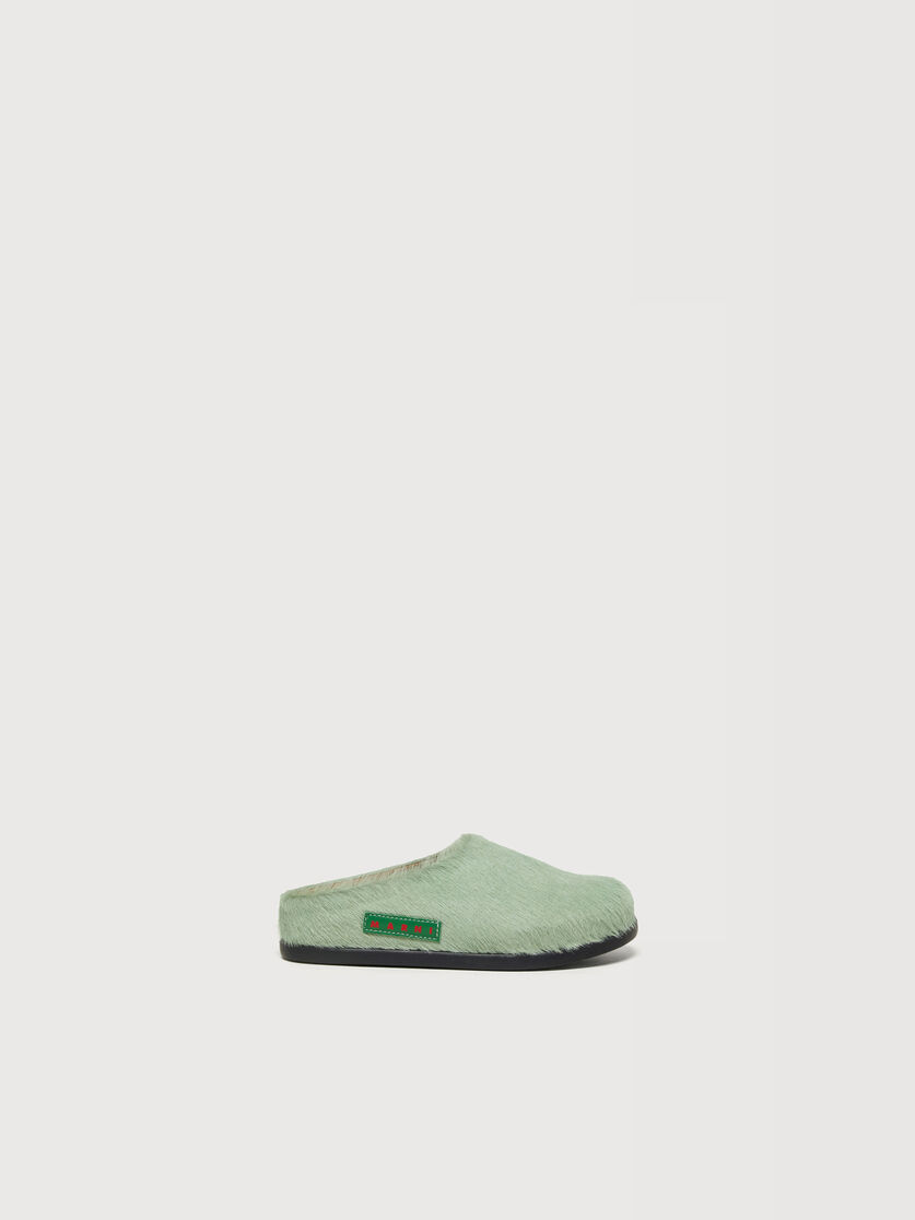 Green pony hair Fussbett sabot, Image 1