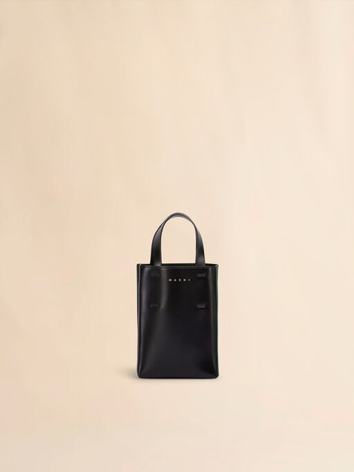 MUSEO nano bag in black shiny leather - Shopping Bags