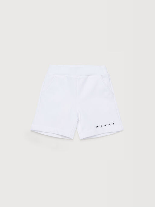 White cotton shorts with Marni print - Pants
