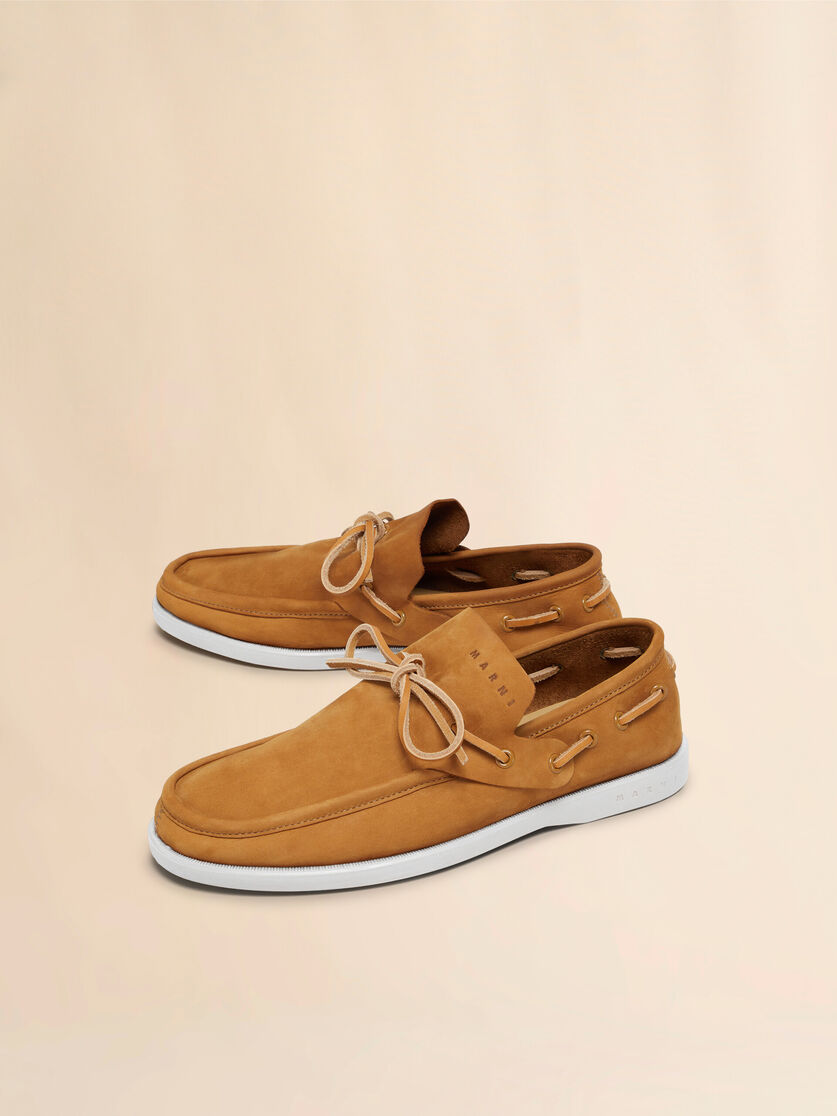 Pink nubuck boat loafer - Mocassin - Image 5