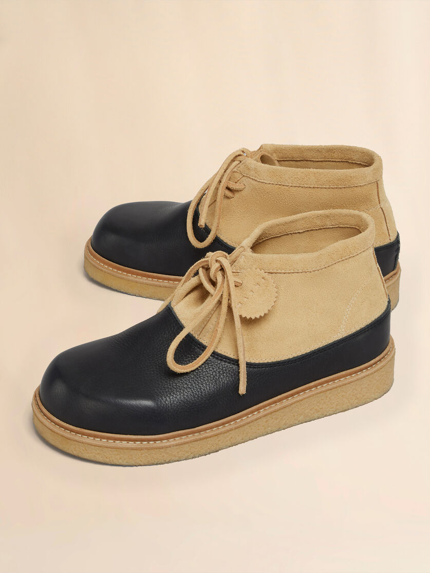 Bota safari de piel negra y verde con suela de caucho de Pará - Botas - Image 5