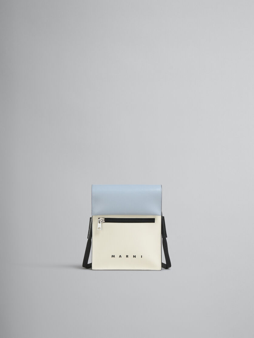 White and silver colour-block messenger bag - Shoulder Bags - Image 1
