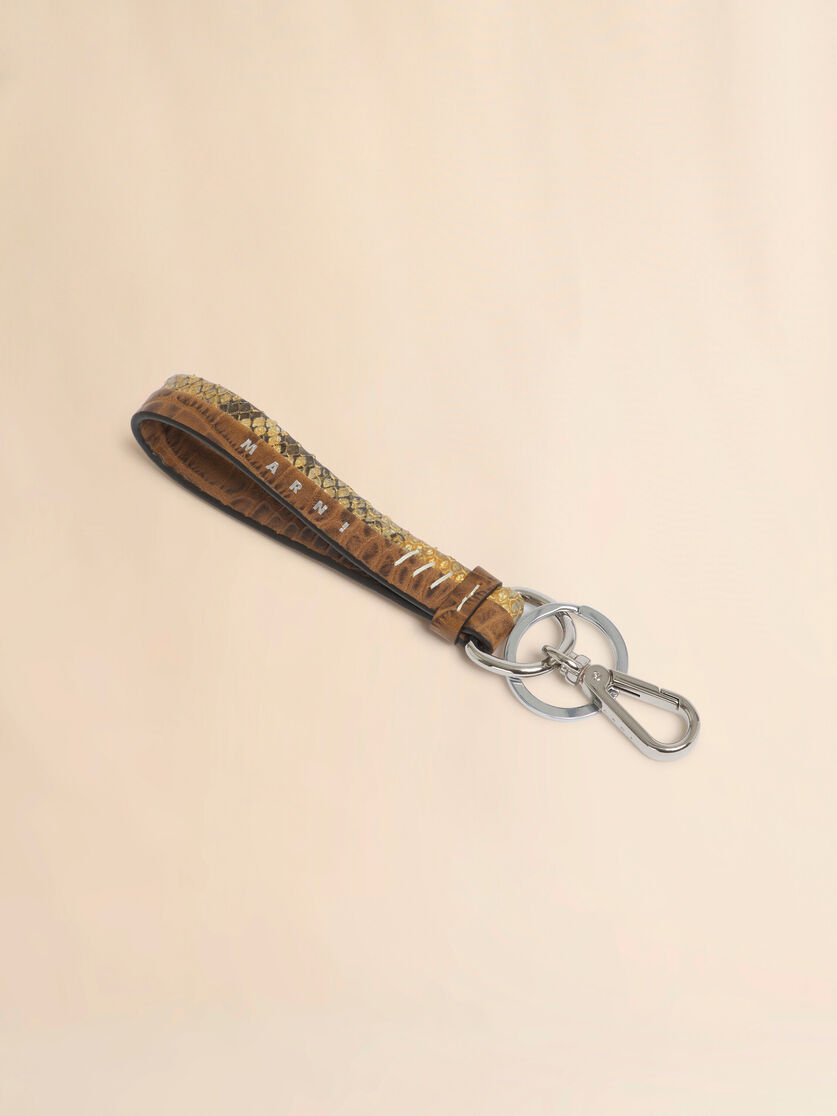 Yellow leather keyring with Marni Mending - Key Rings - Image 3