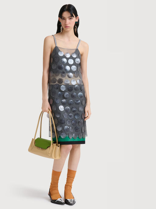 Blue mother-of-pearl maxi sequin dress - Dresses
