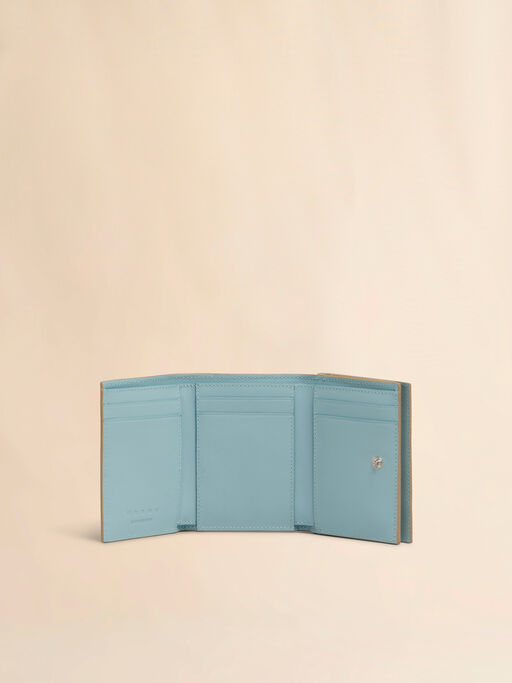 Beige leather trifold wallet with Marni Mending - Wallets