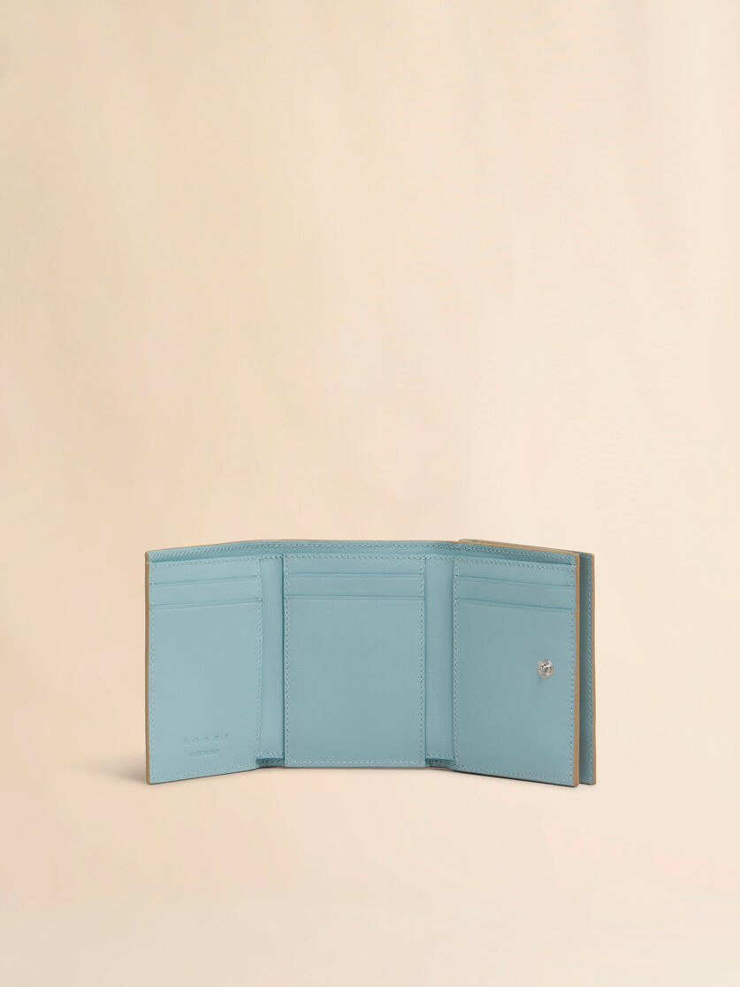 Black leather trifold wallet with Marni Mending embroidery - Wallets - Image 2