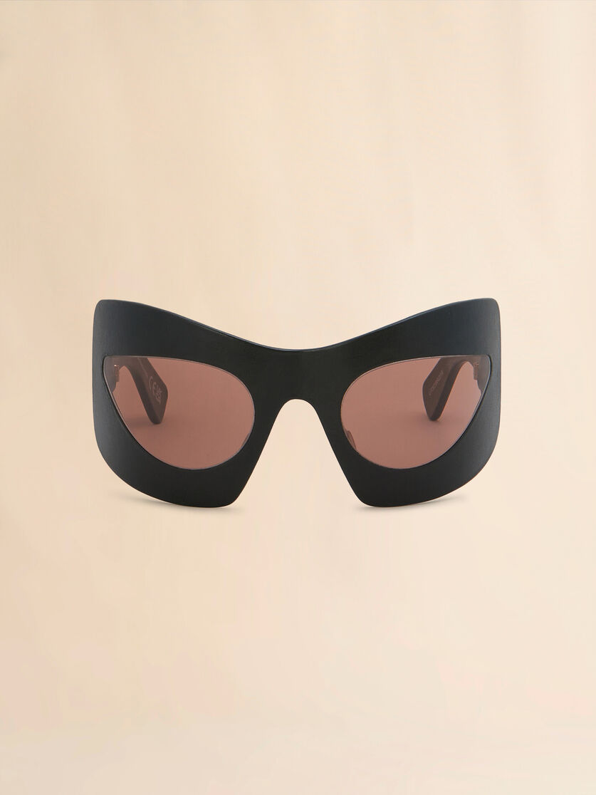 Karakum black leather sunglasses - Optical - Image 1