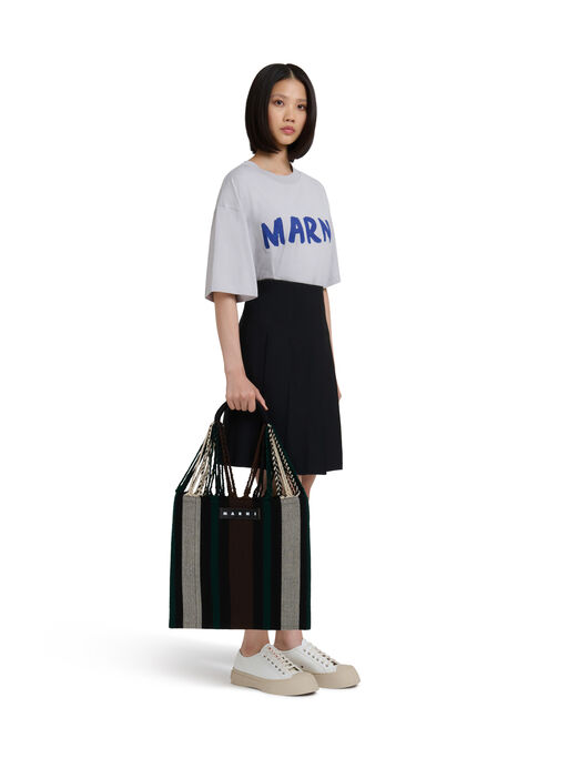 グリーンブラック MARNI MARKET HAMMOCK BAG - ハンドバッグ