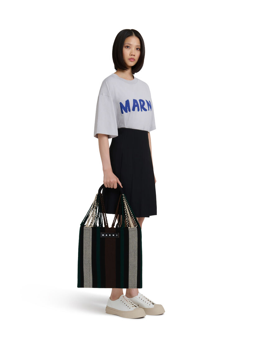 MARNI MARKET ポリエステル ショッピングバッグ ハンモック風ハンドル付き グレー/ターコイズ/レッド - ハンドバッグ - Image 2