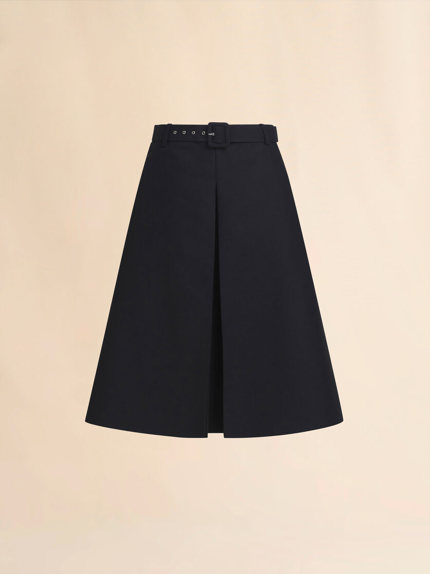 Black cotton A-line skirt with Marni Symbol - Skirts - Image 1