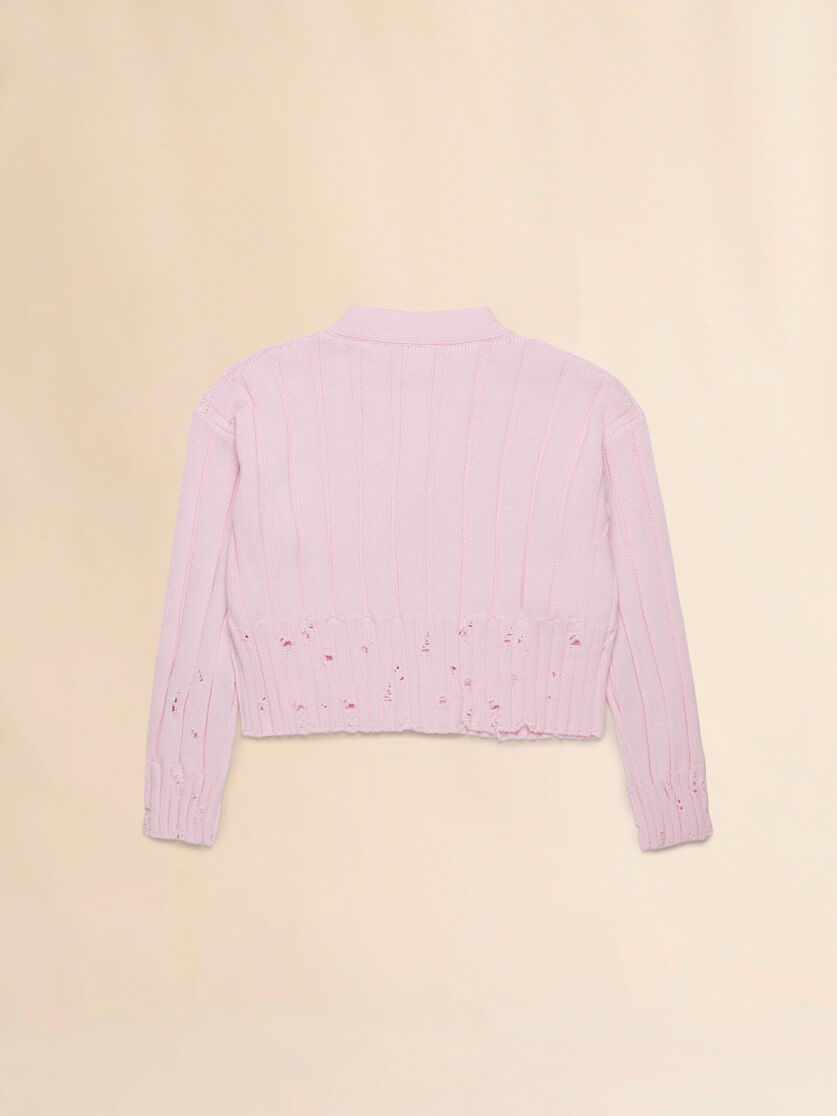 Pink ribbed cardigan - Knitwear - Image 2
