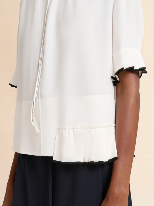 White marocaine top with pleated detail - Shirts