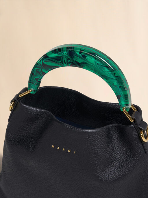 Venice Small Bag in black leather - Shoulder Bag