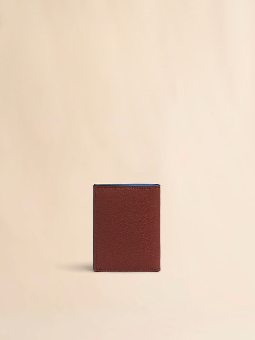 Marni Mending 자수 디테일 브라운 가죽 2단 지갑 - 지갑 - Image 3