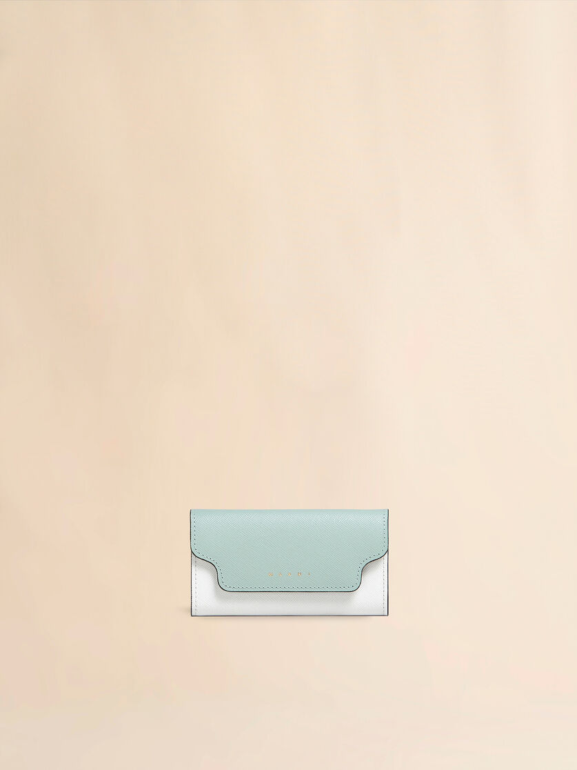 Colour block saffiano leather keyring - Key Rings - Image 1