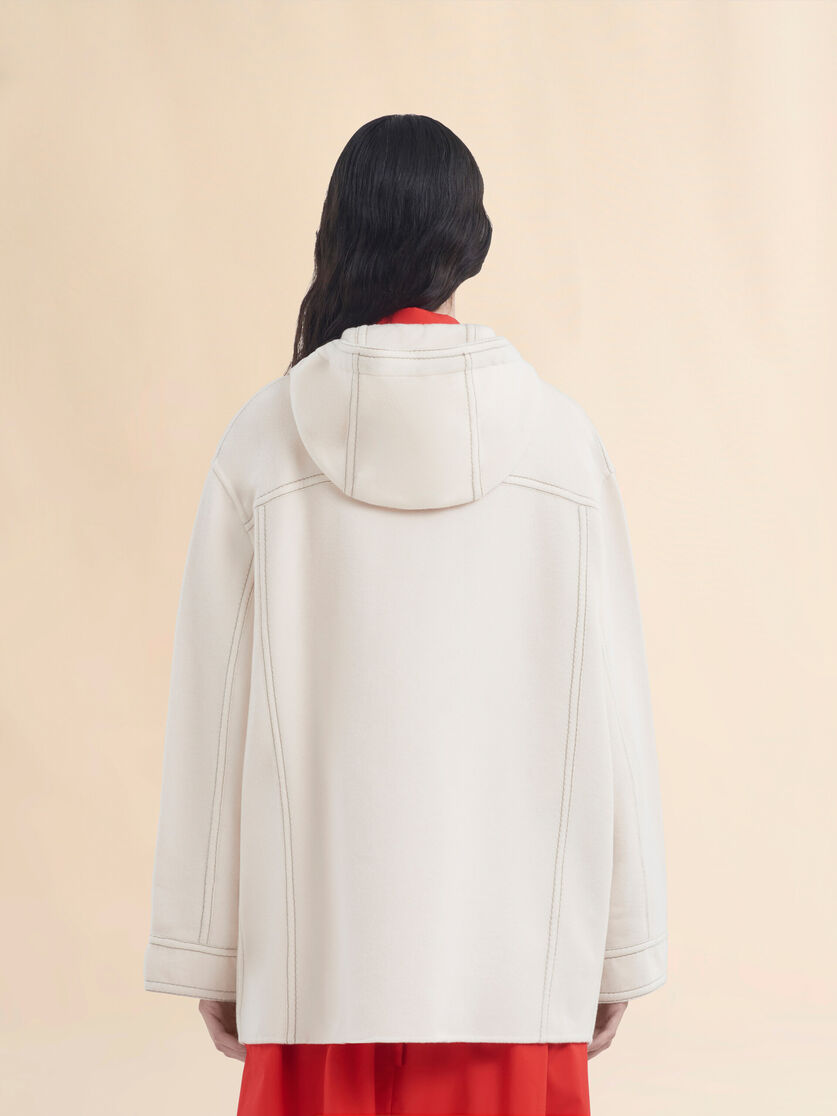 White cashmere wool hoodie with Marni Symbol - Jackets - Image 3