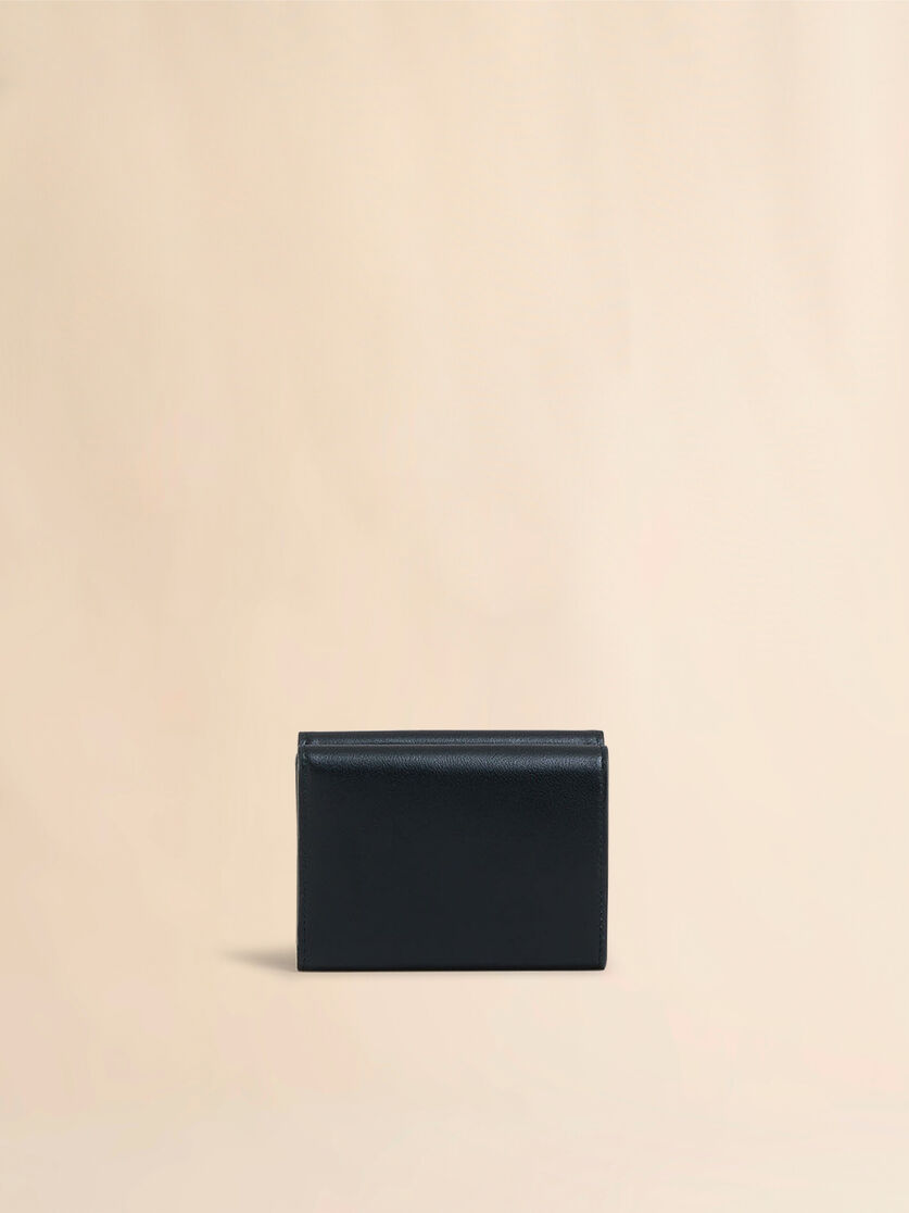 Blue leather trifold wallet with raised Marni logo - Wallets - Image 3