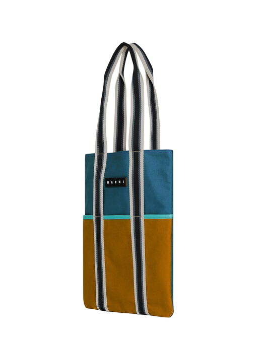 ブルーソーダライトMARNI MARKET Canvas Tote - ショッピングバッグ