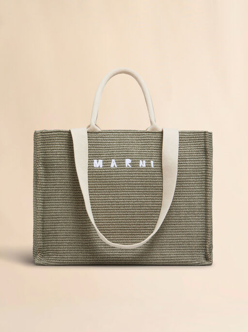 Green raffia-effect Large Tote Bag - Shopping Bags