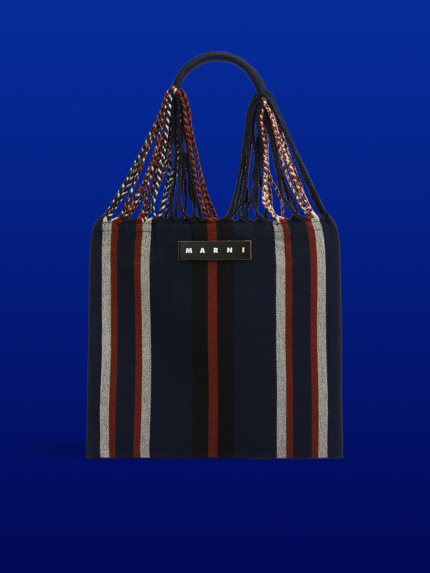 MARNI MARKET ポリエステル ショッピングバッグ ハンモック風ハンドル付き グレー/ターコイズ/レッド - ハンドバッグ - Image 1