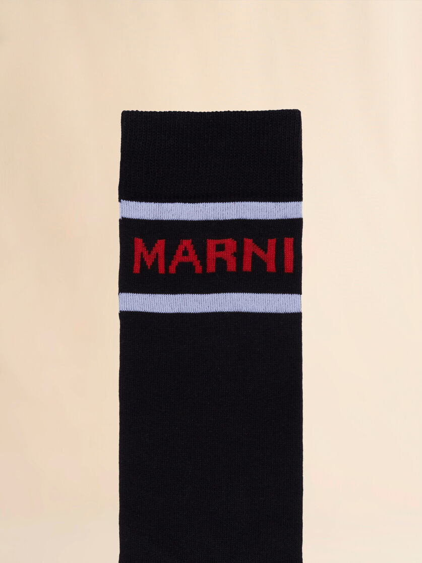 Black cotton socks with logo - Socks - Image 3