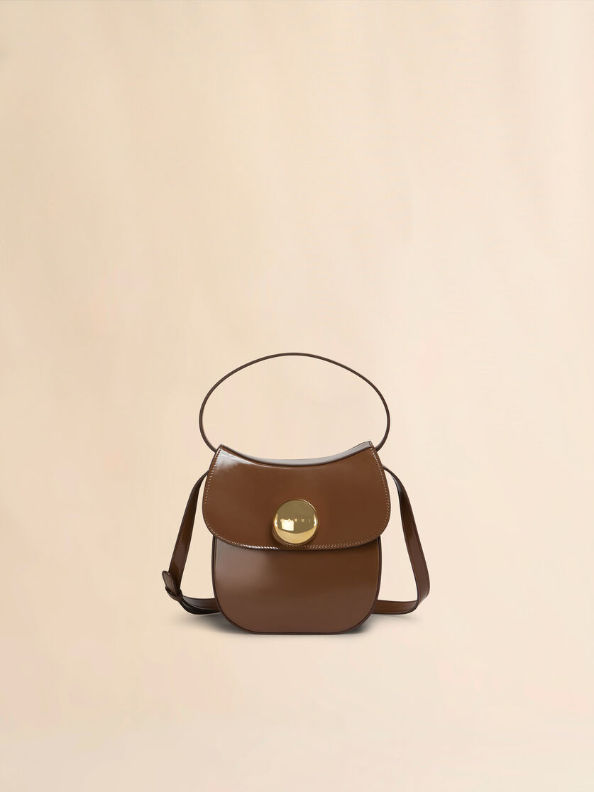 Kleine braune Handtasche Butterfly aus Leder - Schultertaschen - Image 1