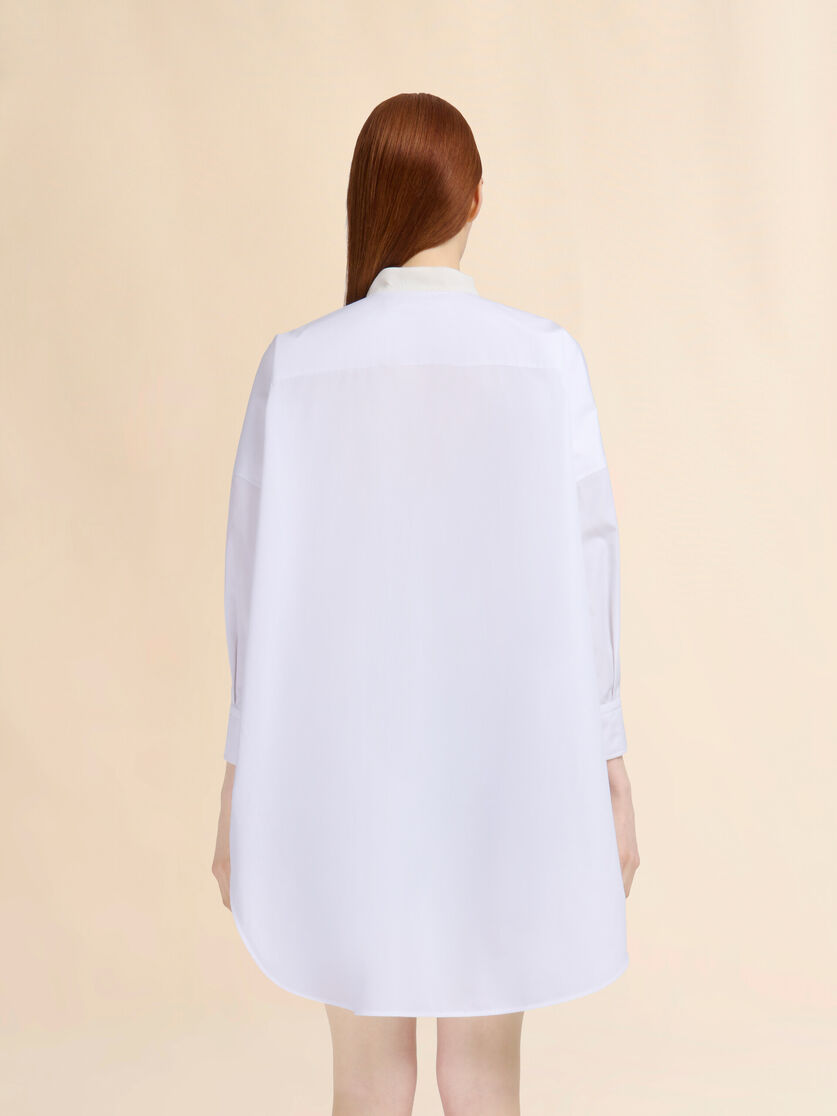 White organic poplin shirt with bow - Shirts - Image 3