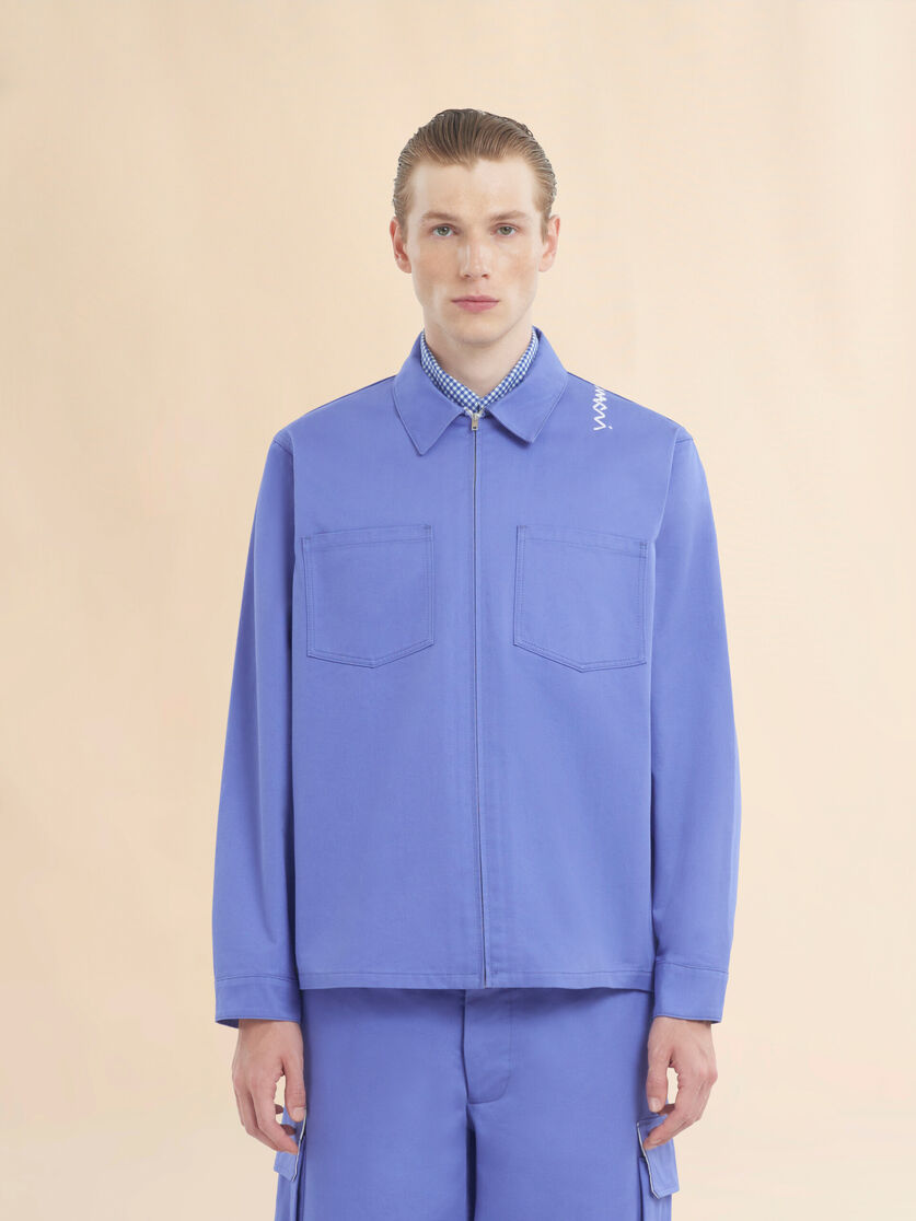 インディゴ オーガニックコットンシャツ、マルニシンボル入り | Marni