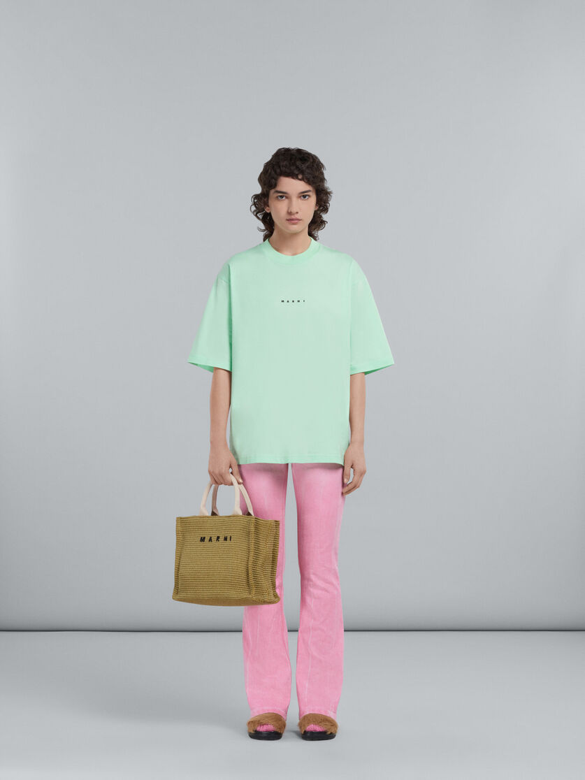 Kleine rosafarbene Tote Bag in Bast-Optik - Shopper - Image 2
