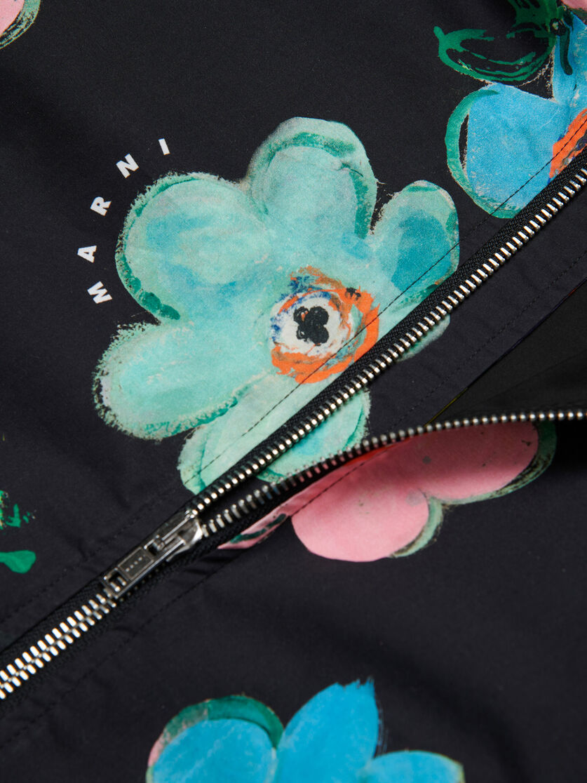 Giacca in cotone nero con stampa Dessert Flower, Image 4