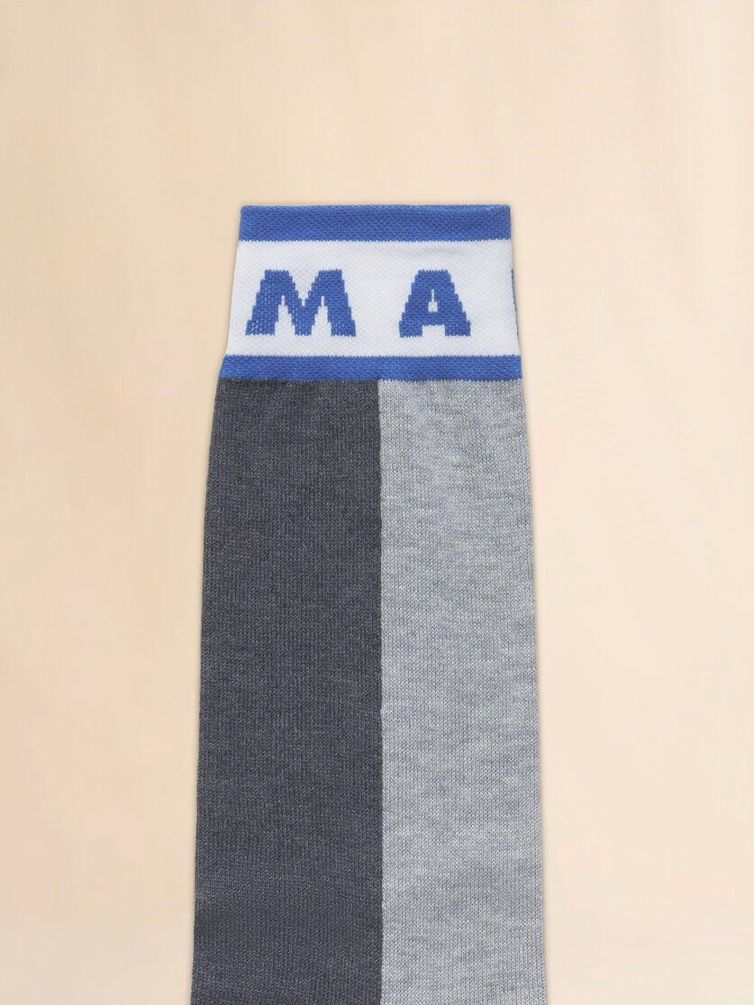 Blue colour-block cotton socks - Socks - Image 3