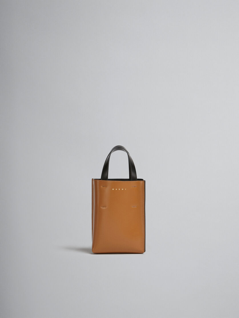 MUSEO bag nano in pelle lucida nera - Borse shopping - Image 1