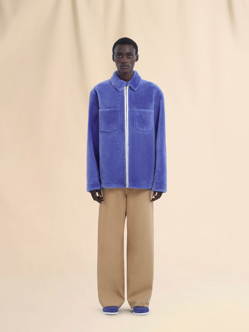 Light blue shaved shearling jacket - Jackets