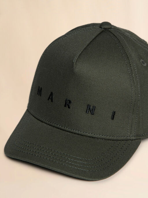Green cotton baseball cap with embroidered logo - Caps