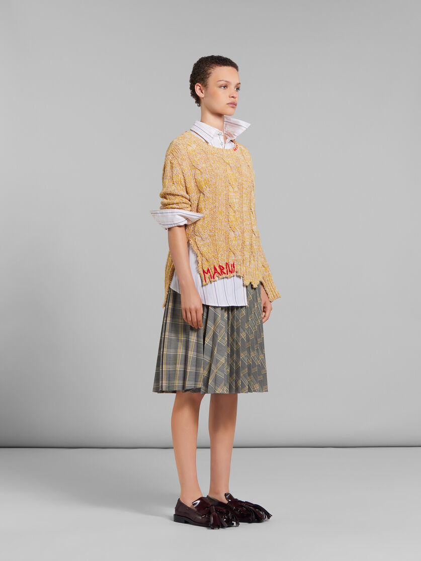 Yellow mouliné jumper with nibbled edges - Pullovers - Image 5
